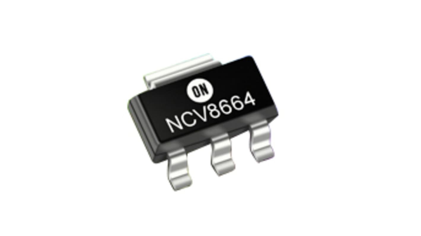 ON Semiconductor NCV8664ST50T3G, LDO Regulator, 150mA, 5 V, ±2% 3 + Tab-Pin, SOT-223