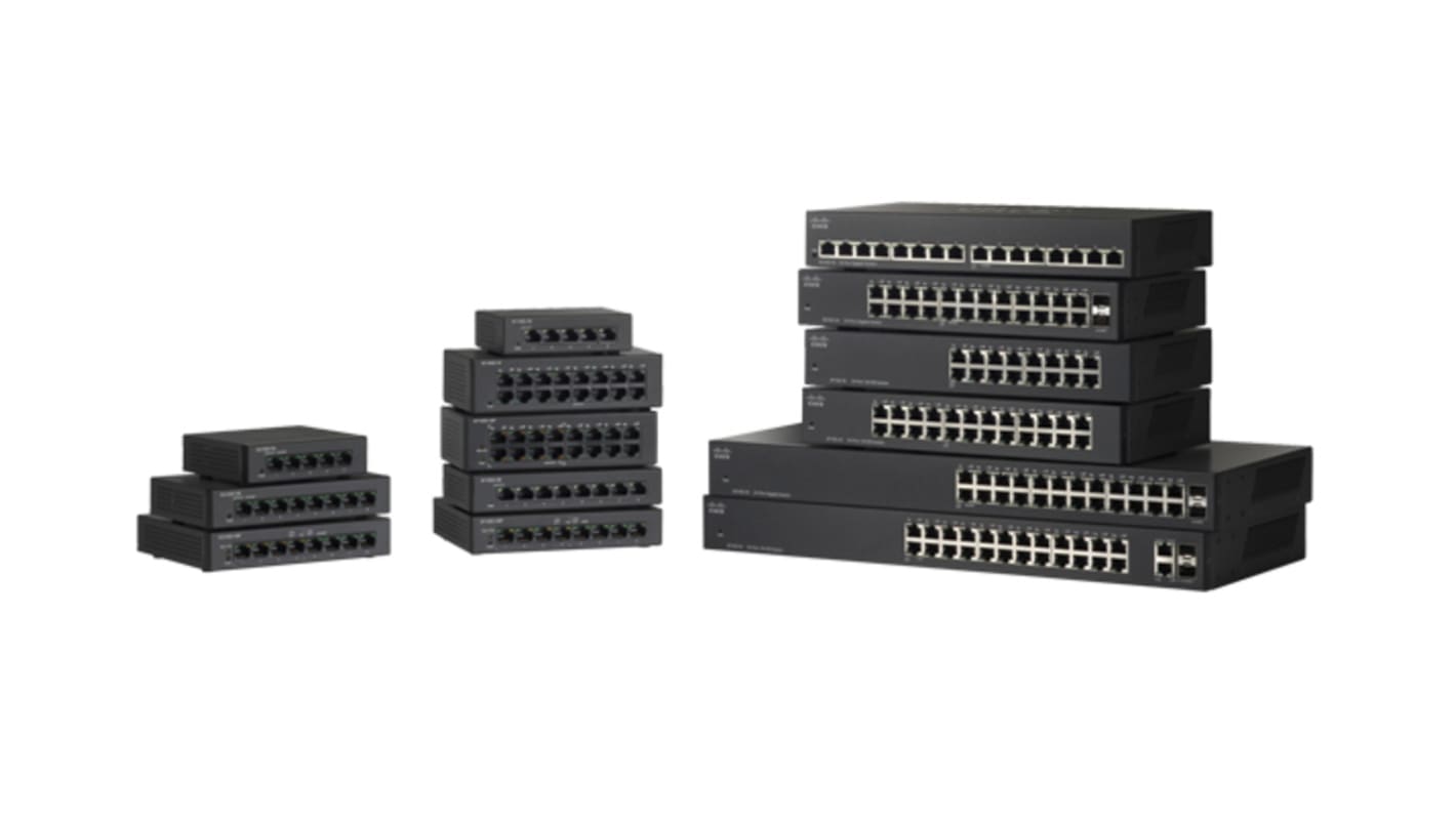 Cisco SG110-24 Gigabit-Switch Desktop, Rackmontage 24-Port Unmanaged 10/100/1000Mbit/s 440.6 x 202.82 x 44.32mm