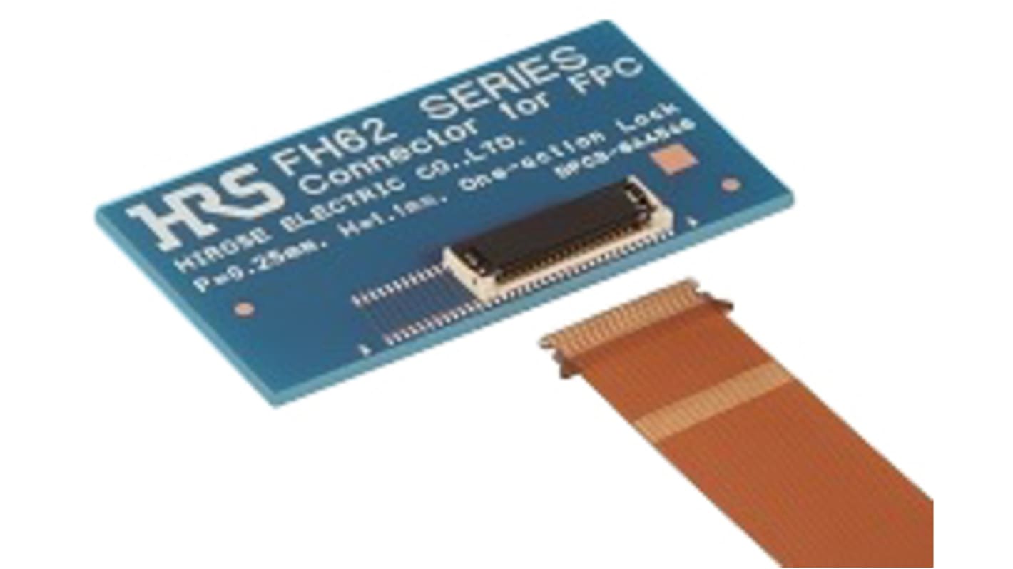 Hirose FPC连接器, 母座, 35p, 0.5mm间距, 双排, PCB安装, 水平, 250mA, 30 V 交流/直流, FH62系列