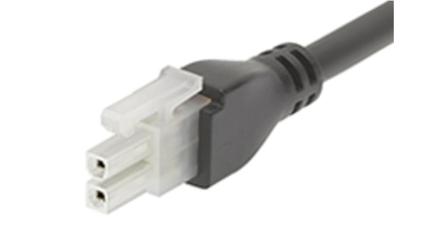 Conjunto de cables Molex Mini-Fit Jr. 245135, long. 1m, Con A: Hembra, 2 vías, Con B: Hembra, 2 vías, paso 4.2mm