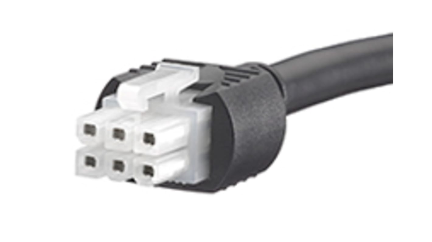Conjunto de cables Molex Mini-Fit Jr. 245135, long. 1m, Con A: Hembra, 6 vías, Con B: Hembra, 6 vías, paso 4.2mm