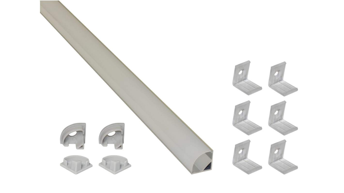 PowerLED 灯带卡槽, 1000 x 16mm, 用于隐蔽照明、货架照明、踢脚板照明、机柜下方照明, EXT系列