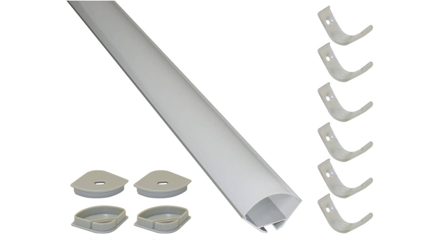 PowerLED 灯带卡槽, 1000 x 29.7mm, 用于隐蔽照明、货架照明、踢脚板照明、机柜下方照明, EXT系列