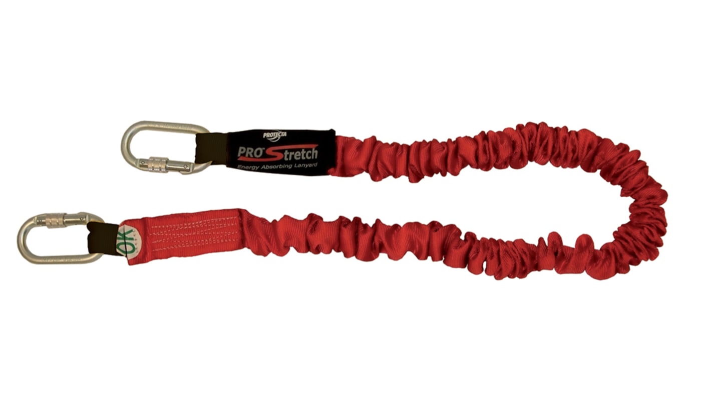 Protecta 2m Fall Arrest Shock Absorbing Lanyard Screw Gate Karabiner Single