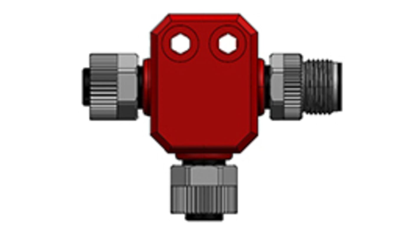 Brad from Molex Tee 4 Pole M12 Plug to 4 Pole M12 Socket Adapter