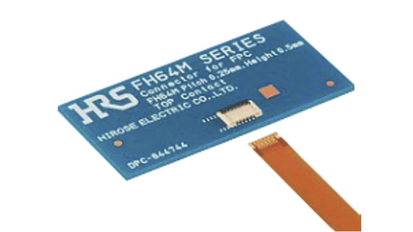 Hirose FPC连接器, 母座, 15p, 0.25mm间距, 双排, SMT安装, 水平, 200mA, 30 V 交流/直流, FH64MA系列
