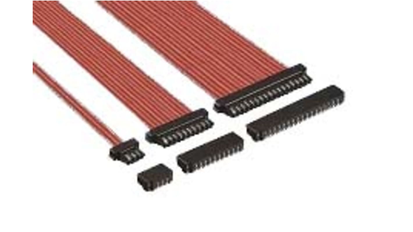 Hirose FPC连接器, 公插, 16p, 0.8mm间距, 单排, 电缆安装, 直向, 0.8 A, 1 A, 1.2 A, 100 V 交流/直流, DF52系列
