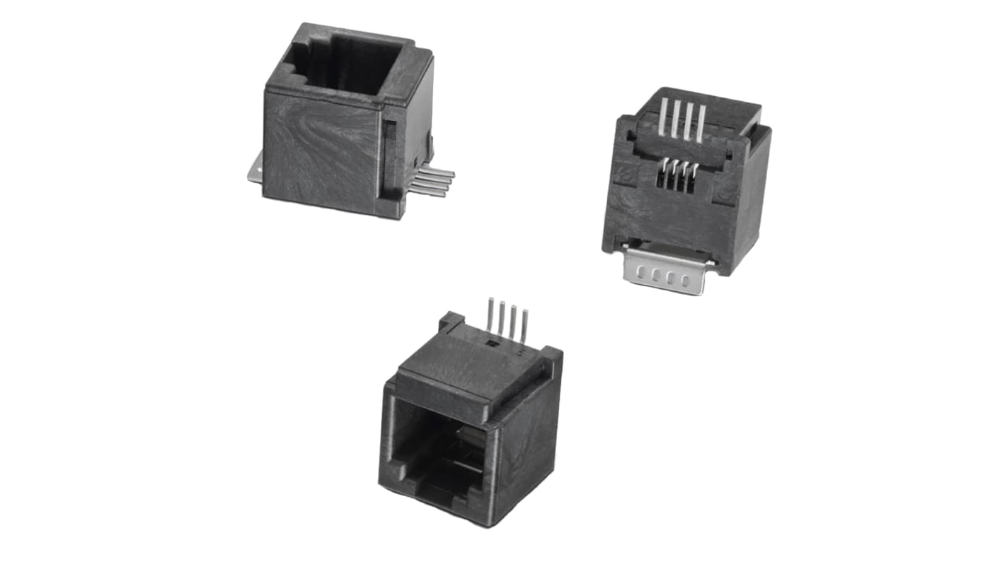 Wurth Elektronik WR-MJ Series Female RJ45 Connector, Surface Mount Vertical 1 Port 4 -Way