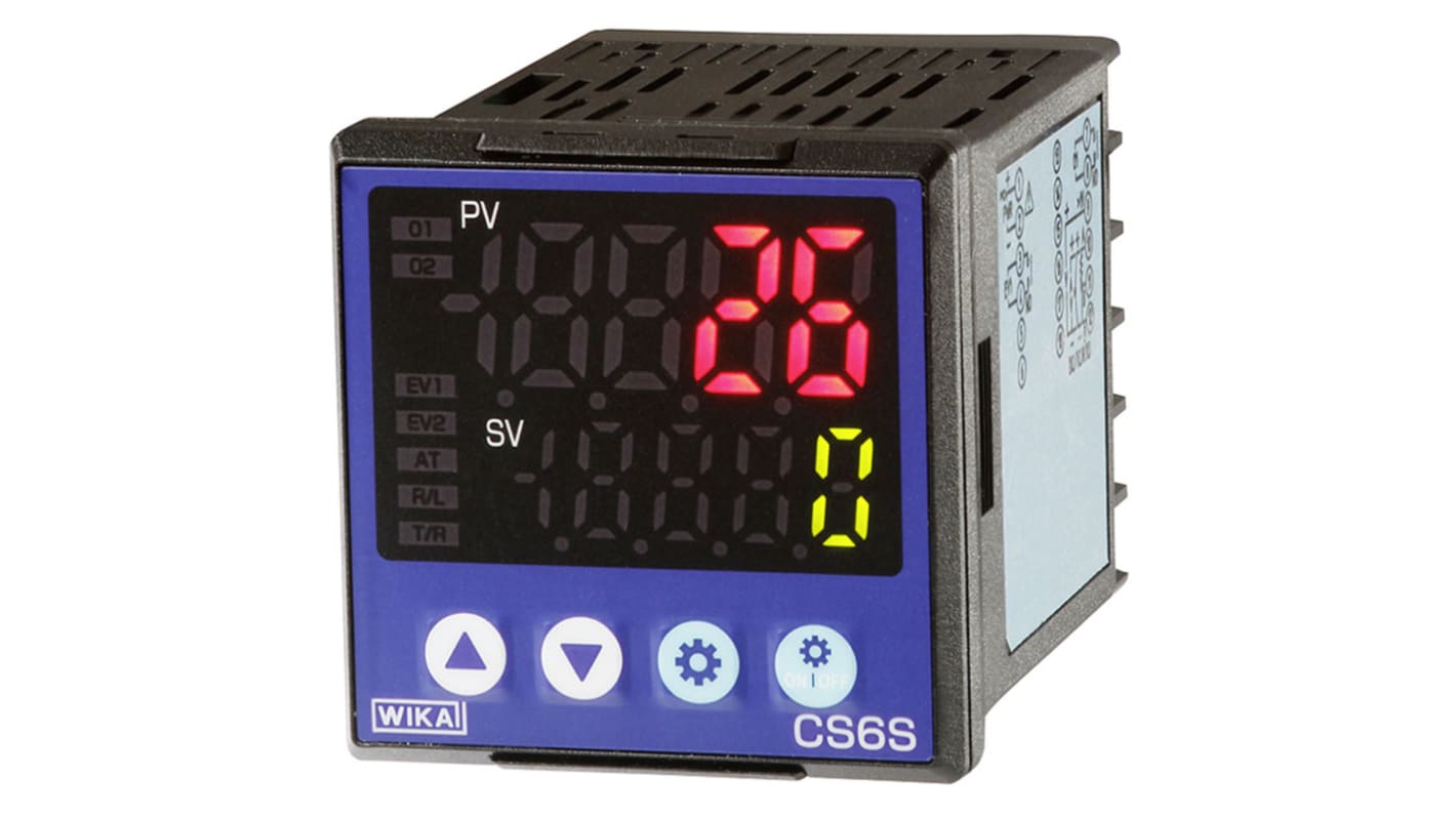 WIKA Panel Mount PID Temperature Controller, 48 x 48mm Relay, 24 V ac/dc, 100 → 240 V ac Supply Voltage