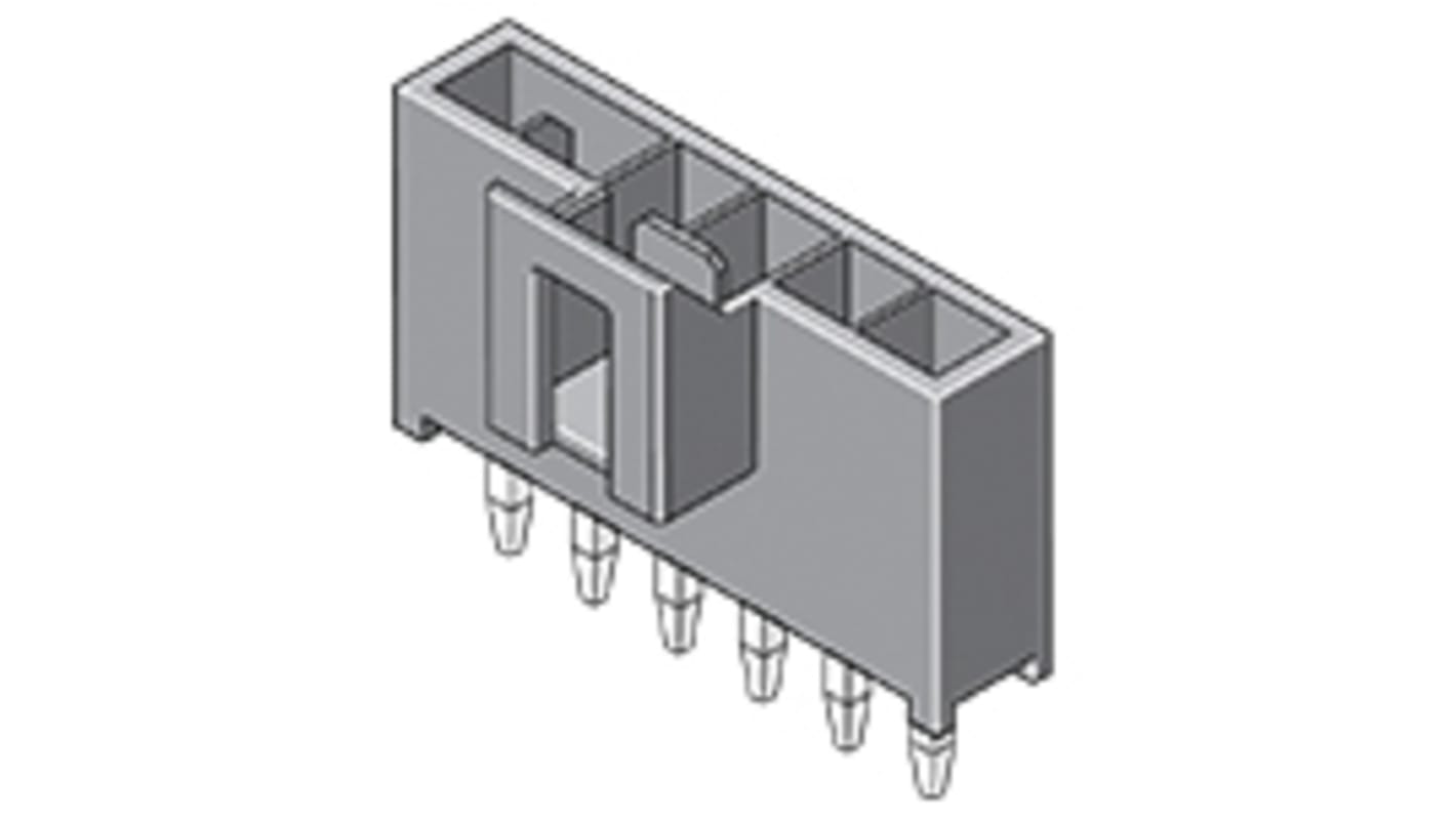 Molex 6p单排排针 直向线对板连接器, 2.5mm间距, 6.5A, 250.0 V, THT安装, Nano-Fit系列