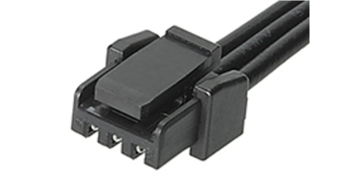 Conjunto de cables Molex Micro-Lock Plus 45111, long. 600mm, Con A: Hembra, 3 vías, Con B: Hembra, 3 vías, paso 1.25mm