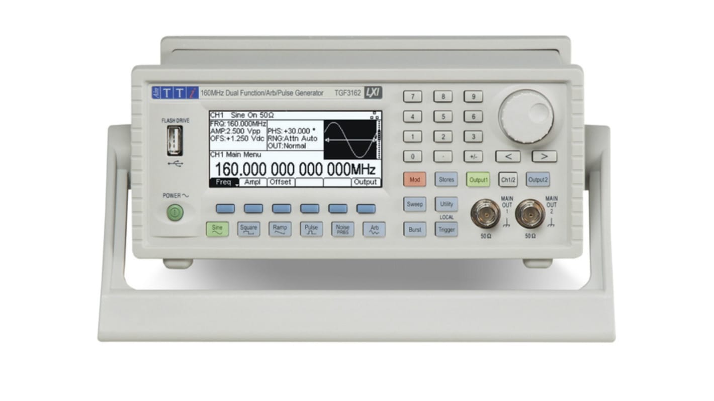 Aim-TTi TGF3000 Function Generator, 1μHz Min, 160MHz Max, FM Modulation, Variable Sweep - RS Calibration