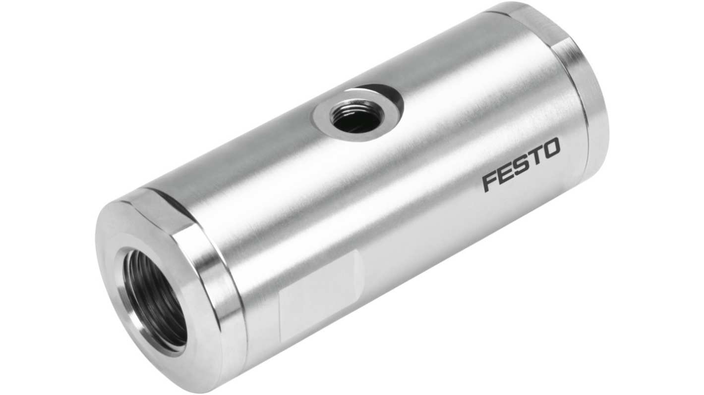 Valvola a manicotto Festo serie VZQA, ingresso G 1/2 Femmina, ingresso tubo 25mm, uscita tubo 25mm