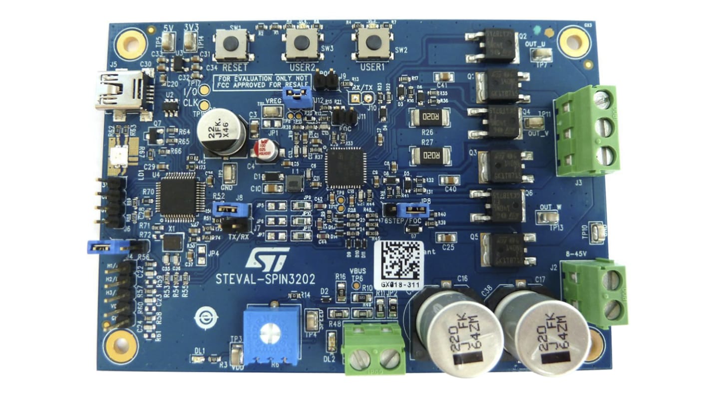 Placa de evaluación STMicroelectronics STSPIN32F0A Advanced 3-Phase BLDC Driver - STEVAL-SPIN3202