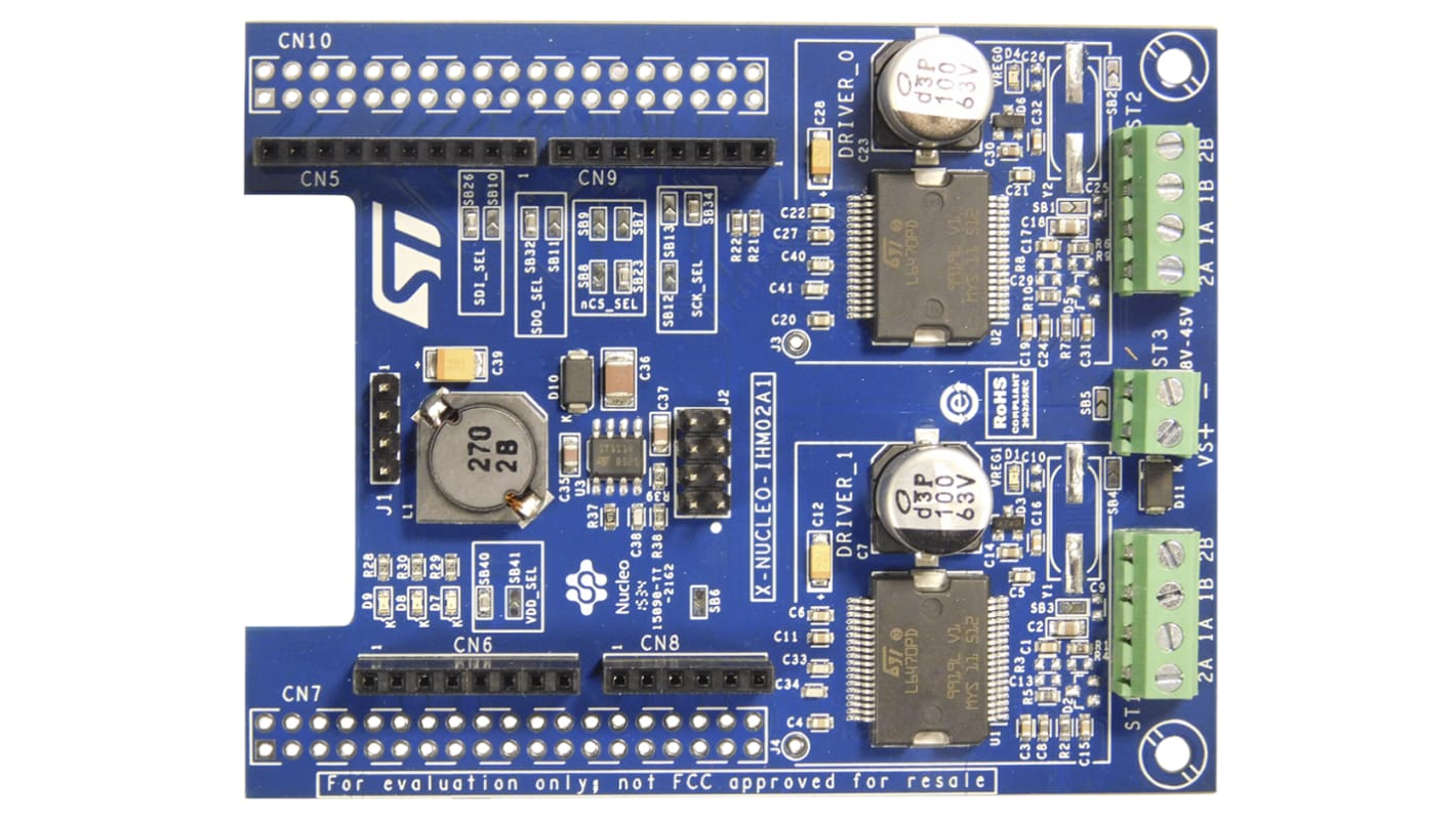 STMicroelectronics Two Axis Stepper Motor Driver Expansion Board for X-NUCLEO-IHM02A1 for STM32 Nucleo