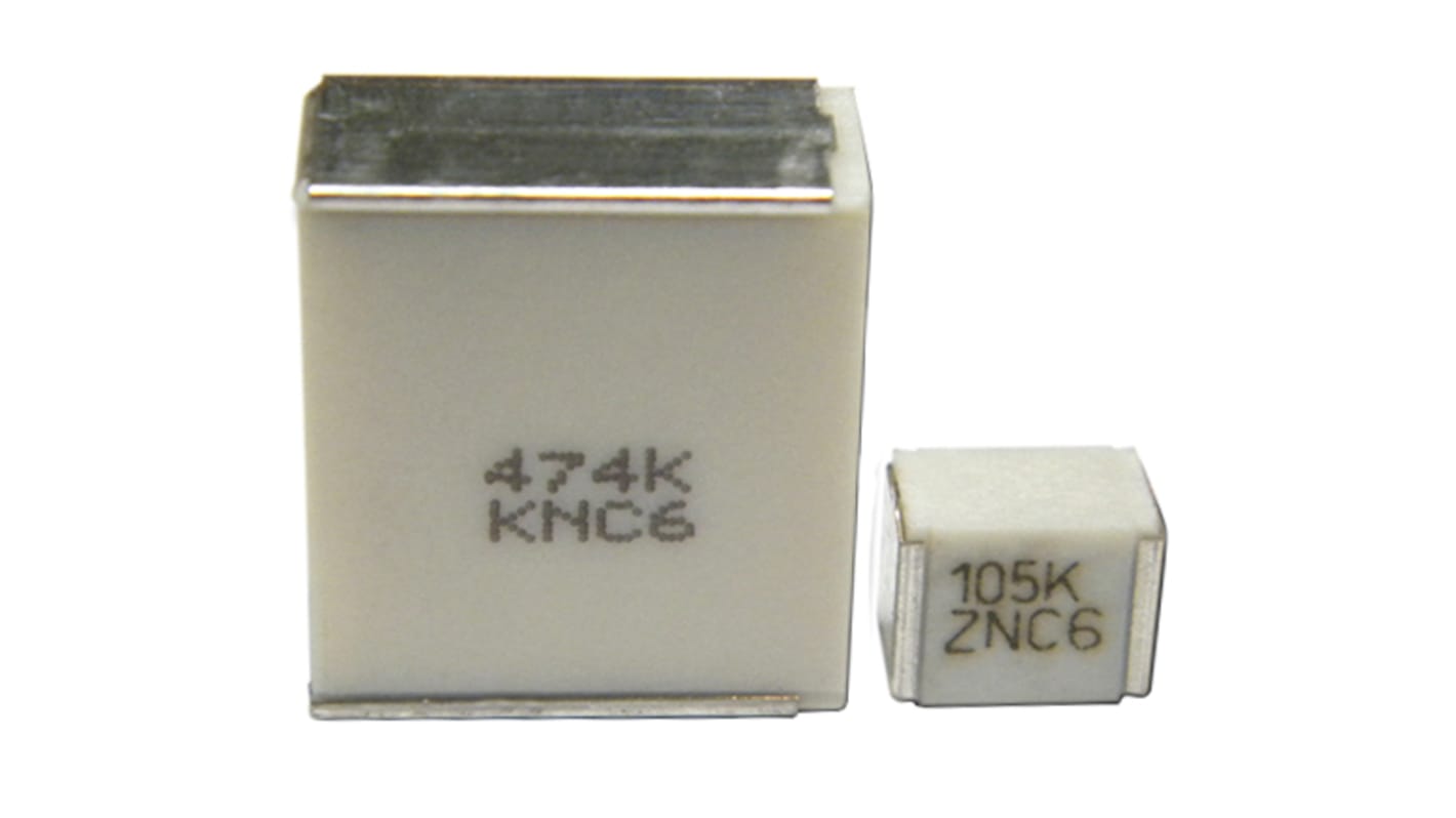 Condensador de película KEMET, 100nF, ±10%, 40 V ac, 63V dc, Montaje en Superficie