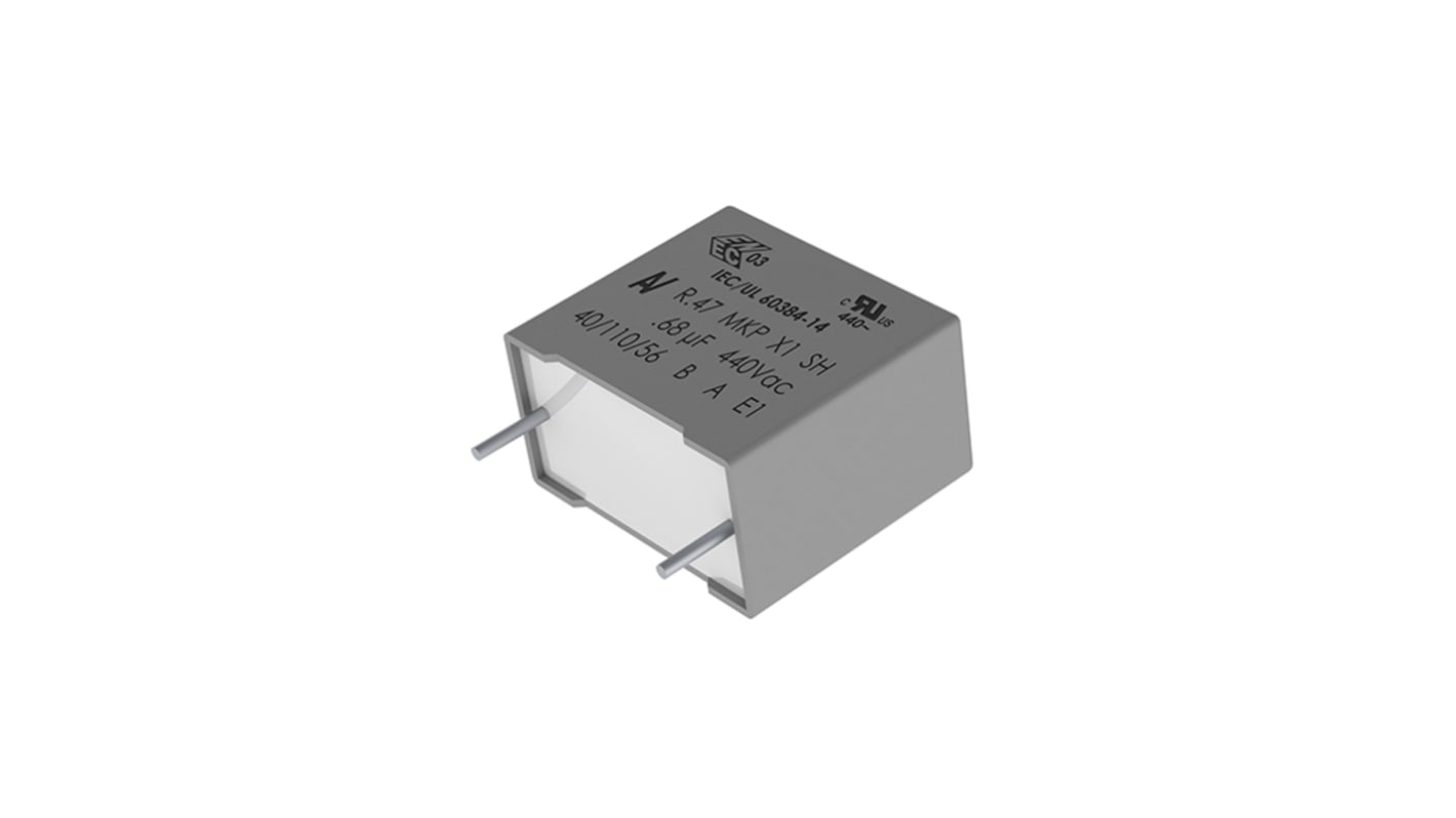 Condensador de película KEMET AEC-Q200, 4.7nF, ±10%, 440 V ac, 1000 V dc, Montaje en orificio pasante