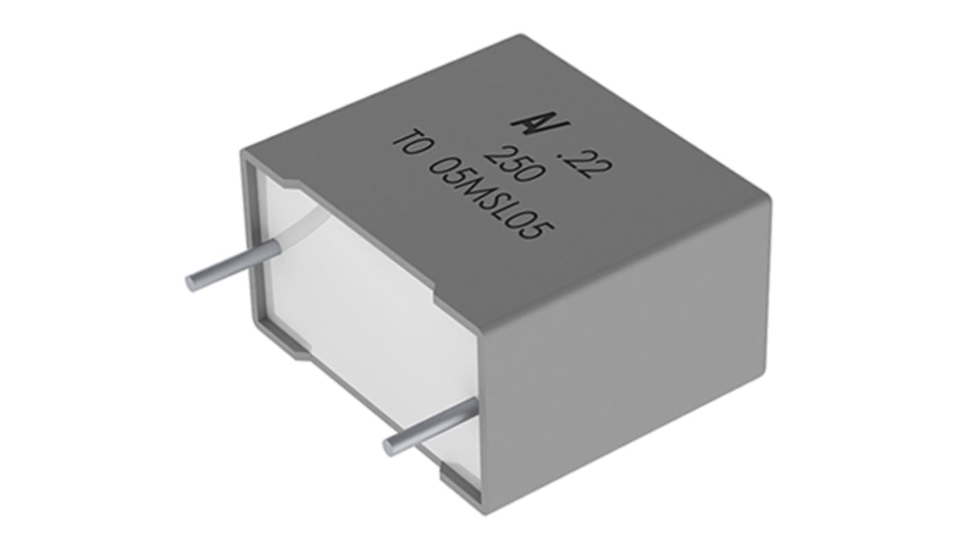 KEMET R60 Polyester Capacitor PET, 30 V ac, 50 V dc, ±10%, 5.6μF, Through Hole