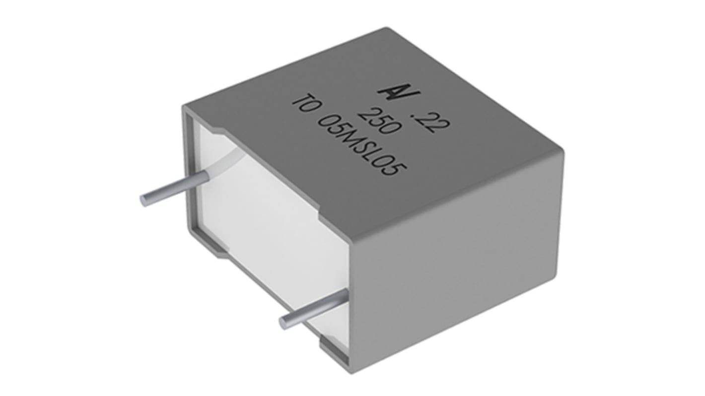 KEMET R60 Polyester Capacitor PET, 30 V ac, 50 V dc, ±10%, 5.6μF, Through Hole