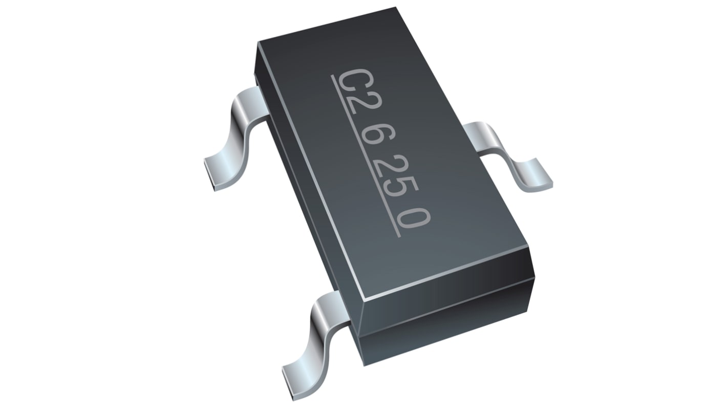 Bourns CDSOT23-T24CAN-Q, Dual-Element Bi-Directional TVS Diode Array, 3-Pin SOT-23