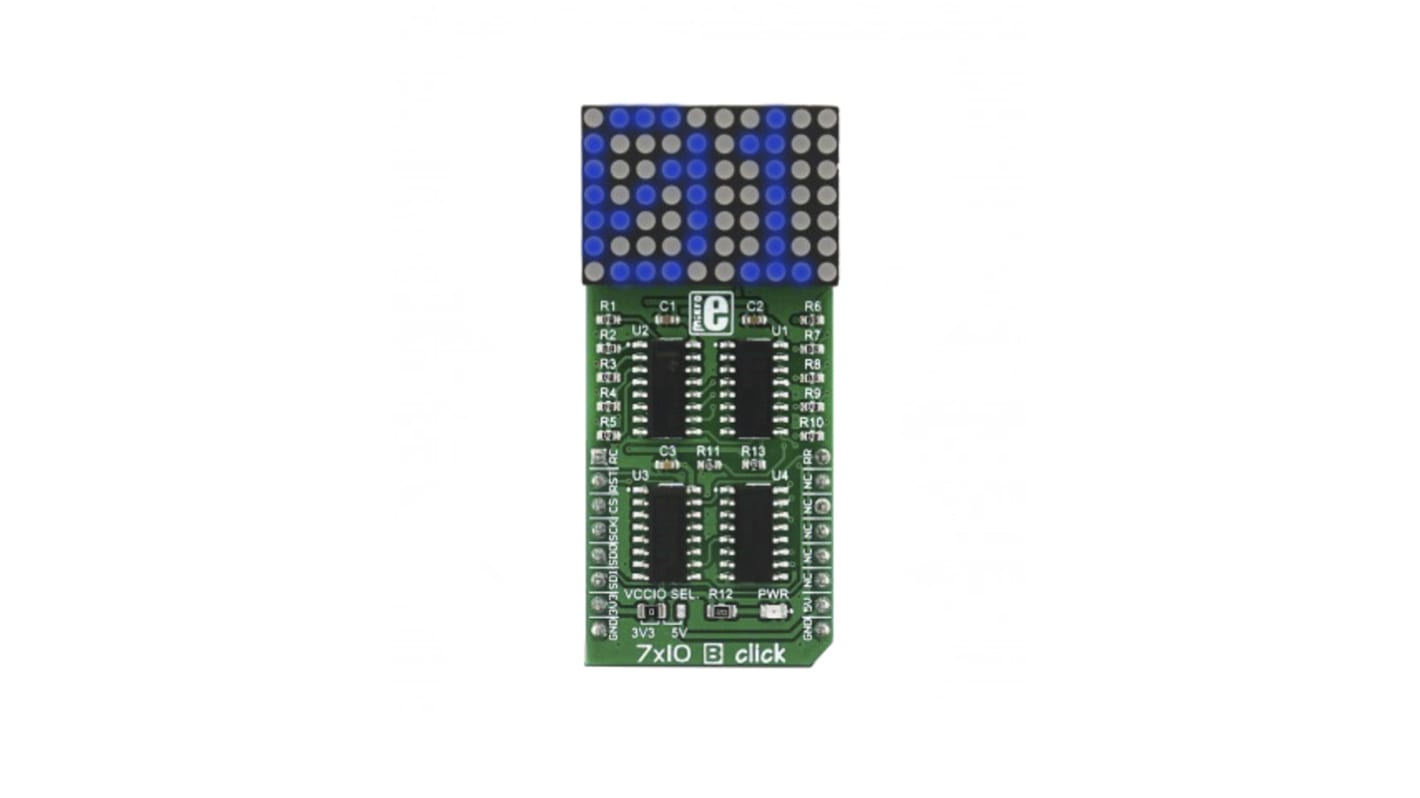 MikroElektronika MIKROE-2789, 7 x 10 B Click LED Matrix Display Development Board With 74HC595