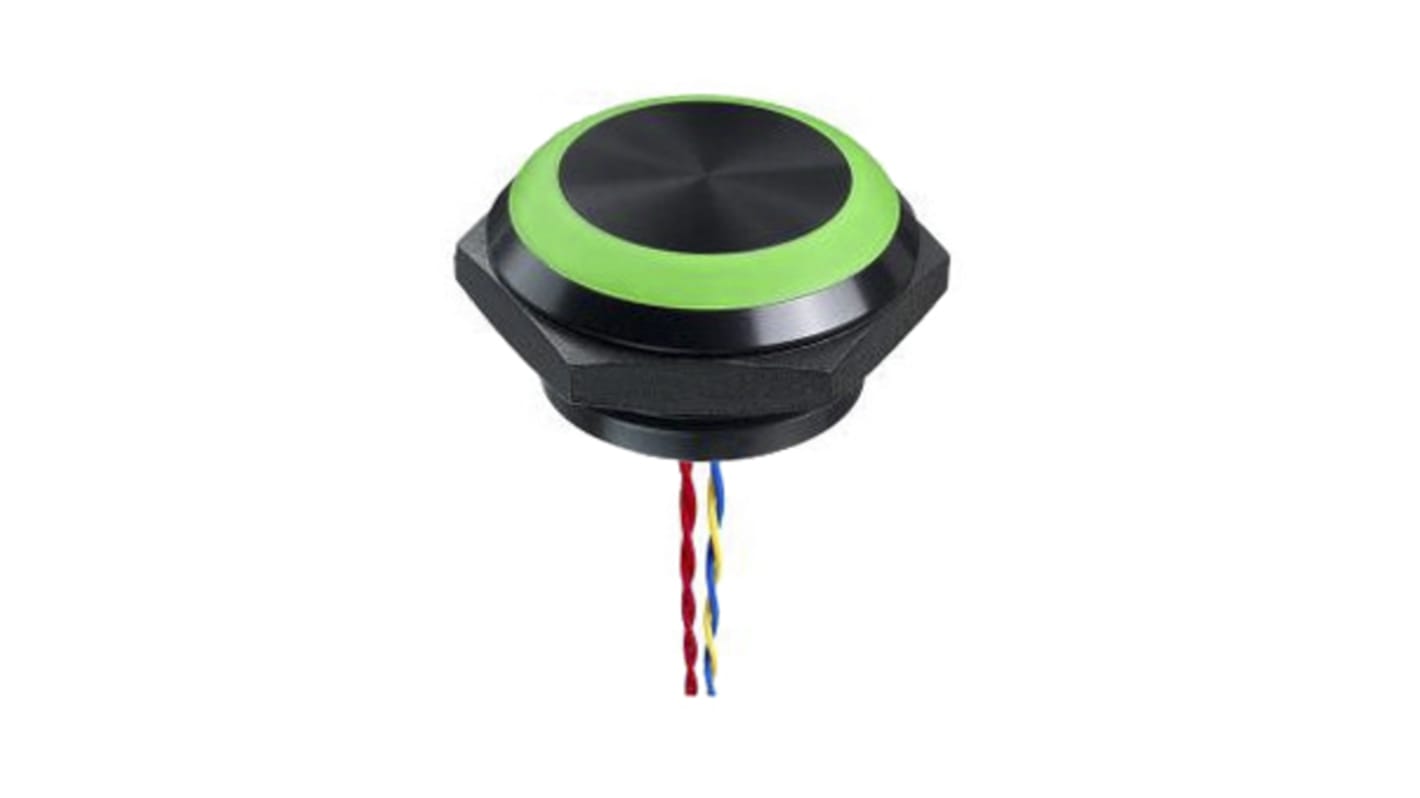 APEM Piezo Switch, Momentary, 1NO, IP68, IP69K, Flying Lead, 1 A, -40 → +75°C Blue