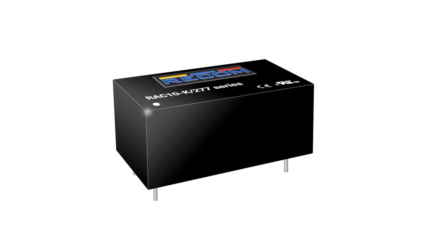 Recom Switching Power Supply, RAC10-05SK/277, 5V dc, 2A, 10W, 1 Output, 85 → 305V ac Input Voltage