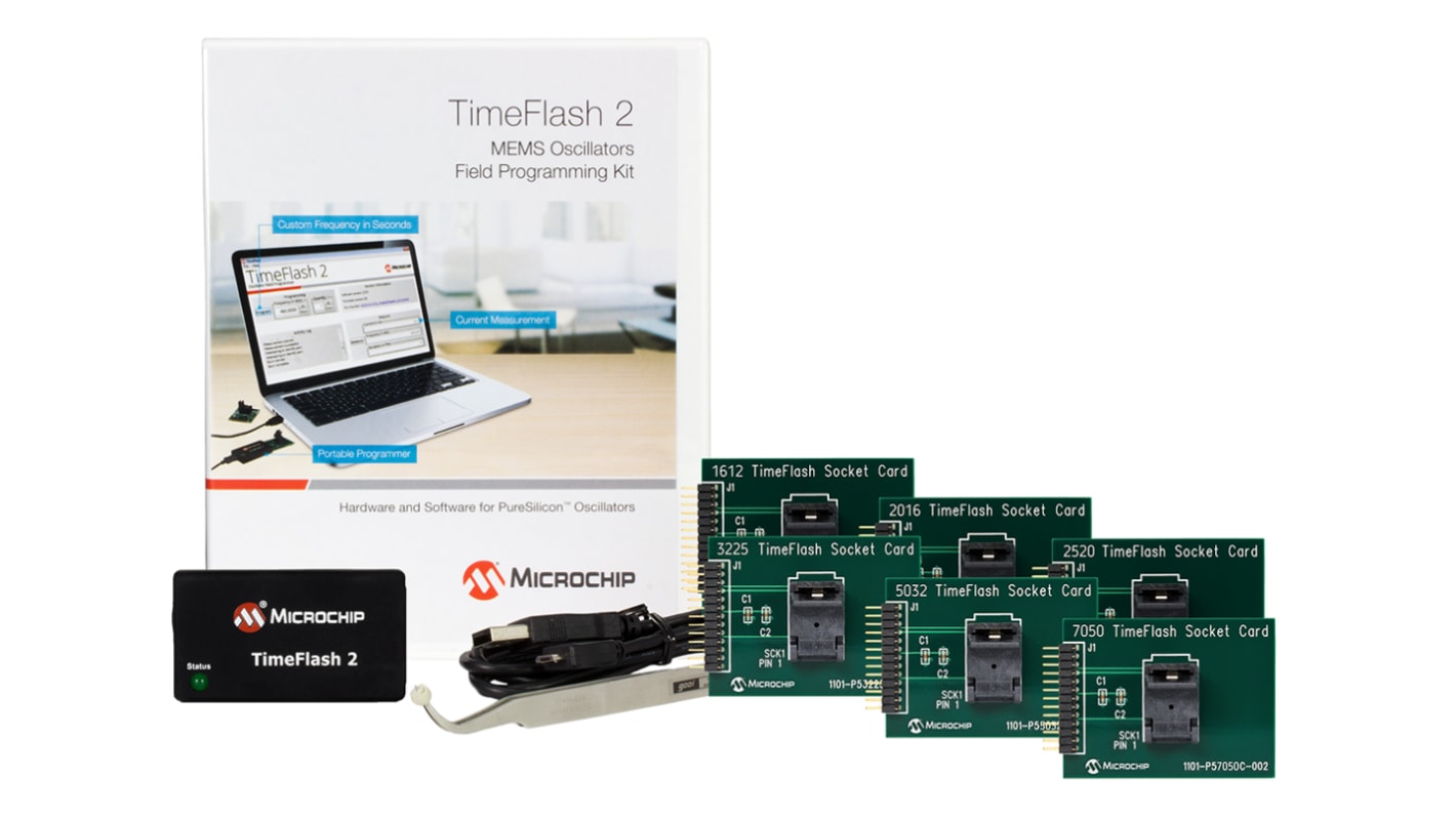 Microchip DSC-TIMEFLASH2-KIT1 クロック&タイマー開発キット Time Flash2 発振器 プログラマ for Microchip MEMS発振器