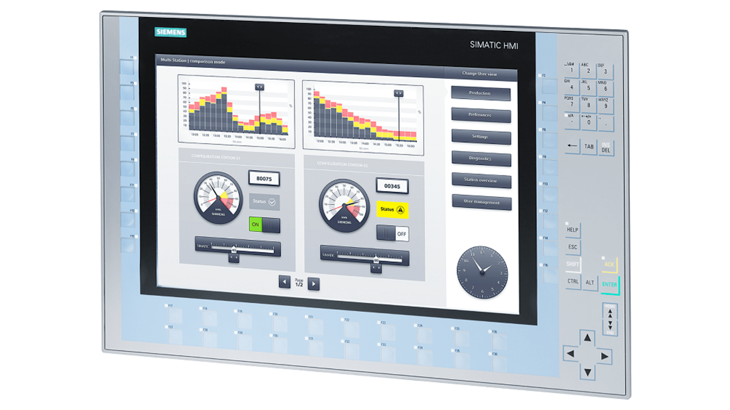 Siemens SIMATIC Series KP1500 Comfort HMI Panel - 15.4 in, TFT Display, 1280 x 800pixels