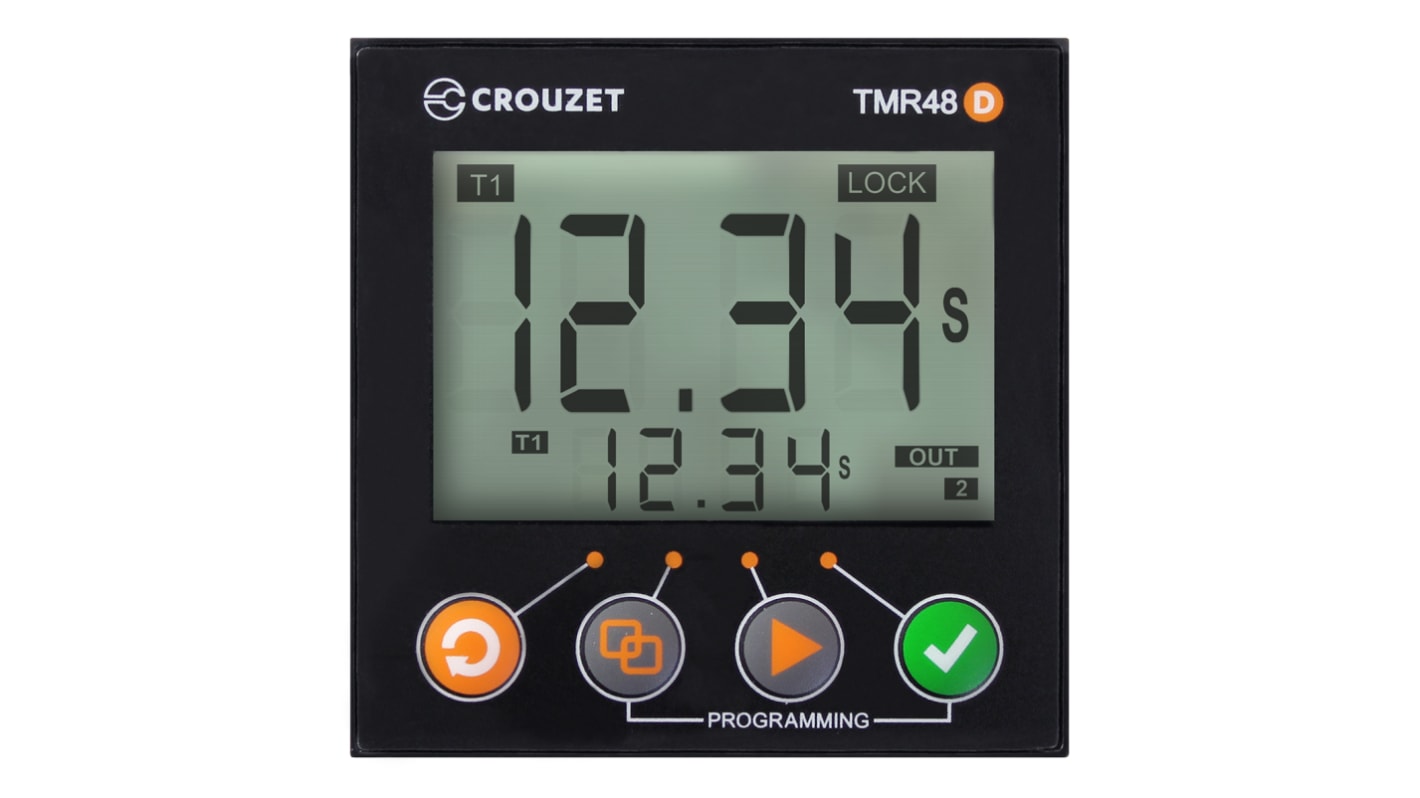 Crouzet 100 → 240V ac/dc Timer Relay, Multi-funktions timerfunktioner Panelmontering