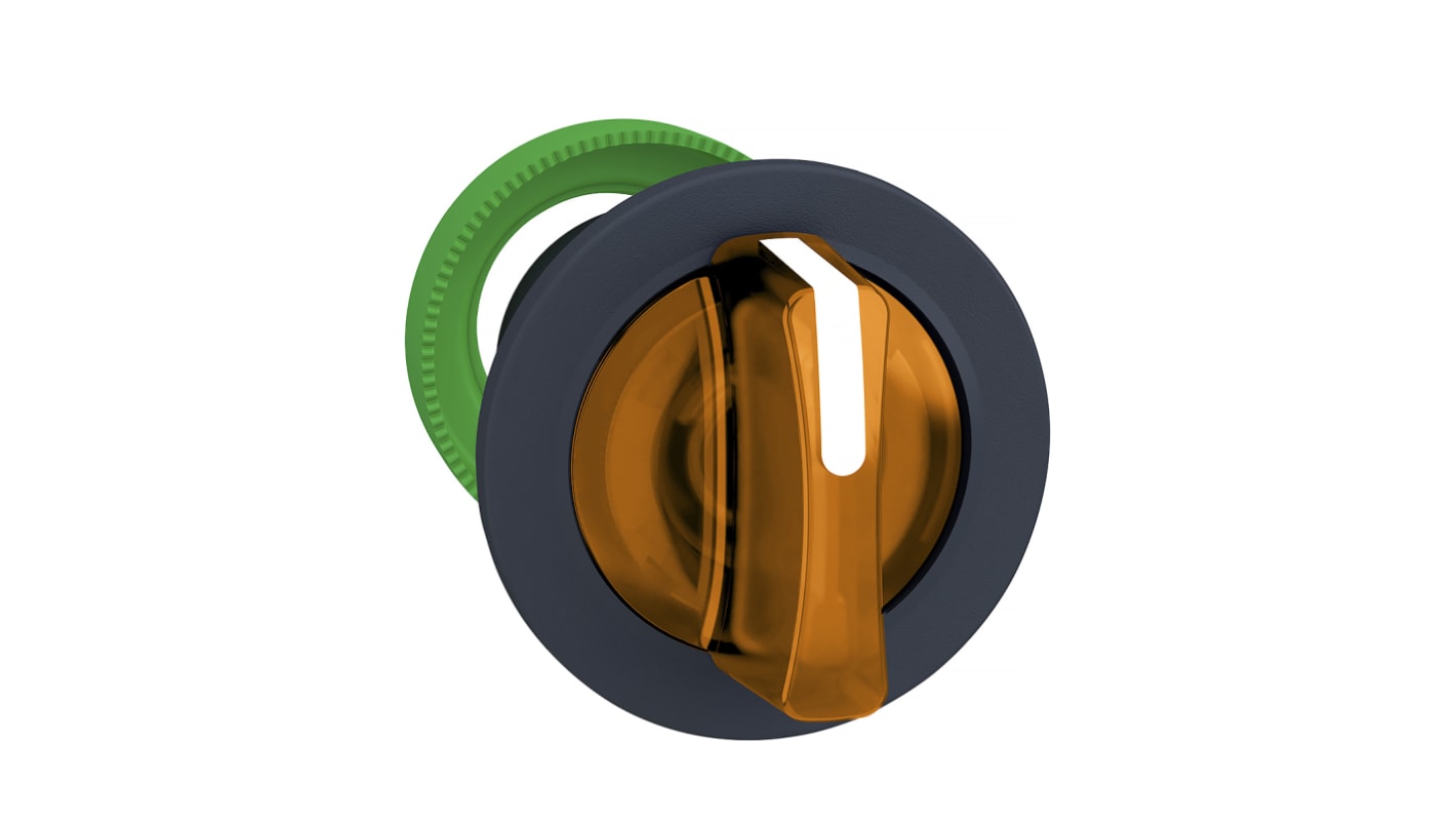 Schneider Electric Harmony XB5 Series 2 Position Selector Switch Head, 30mm Cutout, Orange Handle