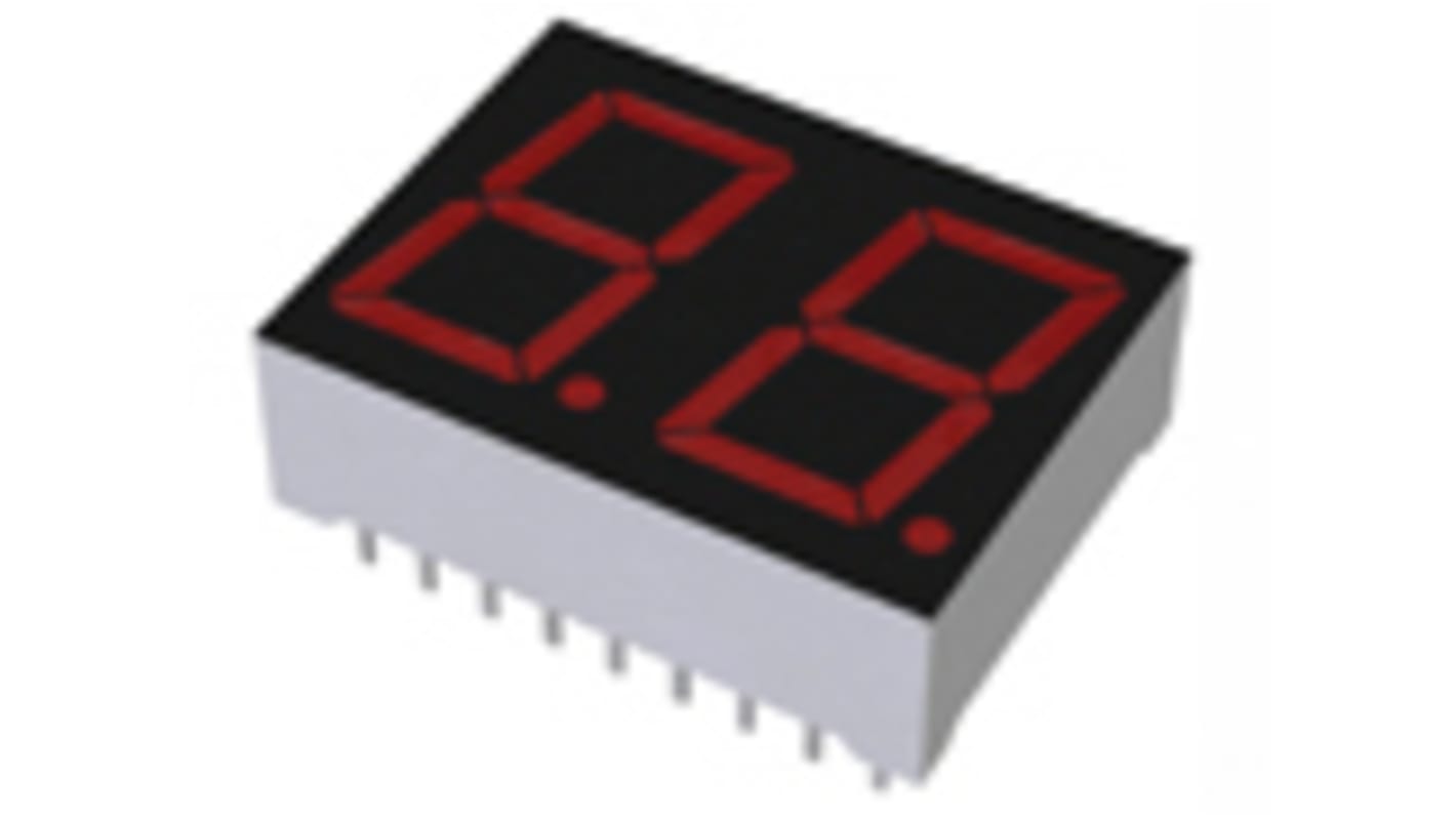 LB-602AA2 ROHM 2 Digit LED LED Display, CA Red 90 mcd RH DP 14.3mm