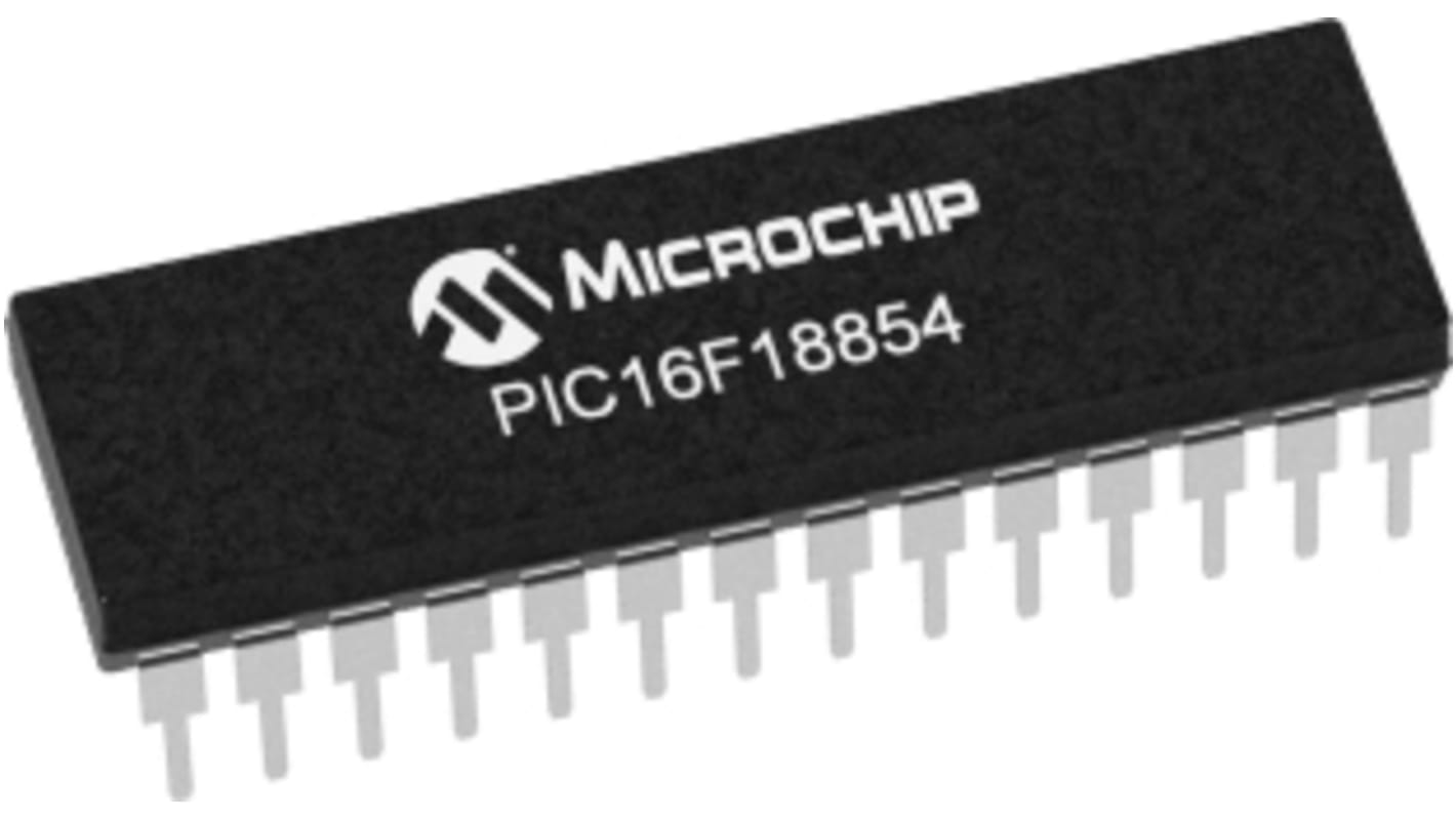 Microchip PIC16F18854-I/SP, 16bit PIC Microcontroller, PIC16F, 32MHz, 7 kB Flash, 28-Pin SPDIP