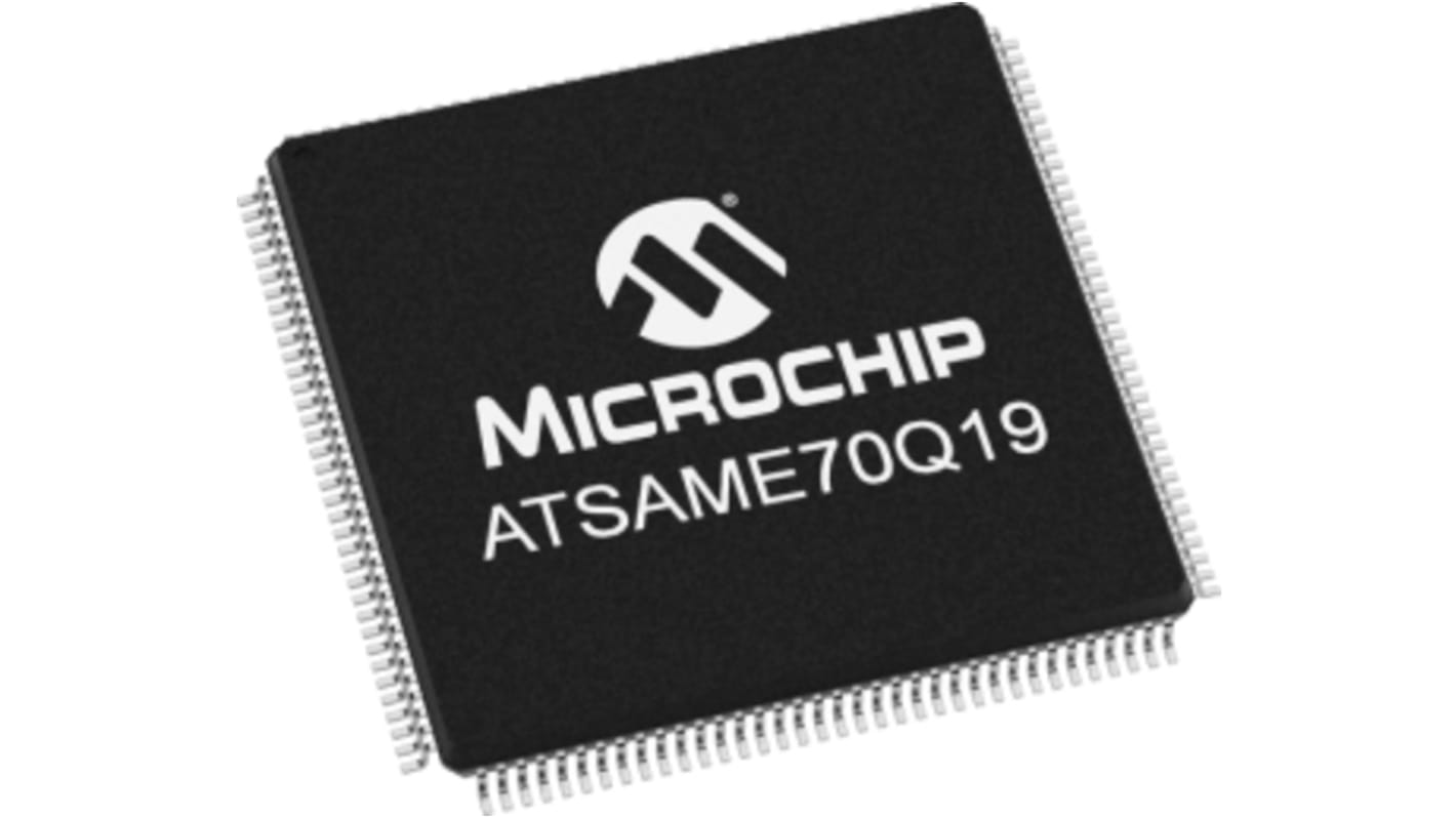 Microchip ATSAME70Q19B-AN, 32bit ARM Cortex M7 Microcontroller, SAME70, 300MHz, 512 kB Flash, 144-Pin LQFP