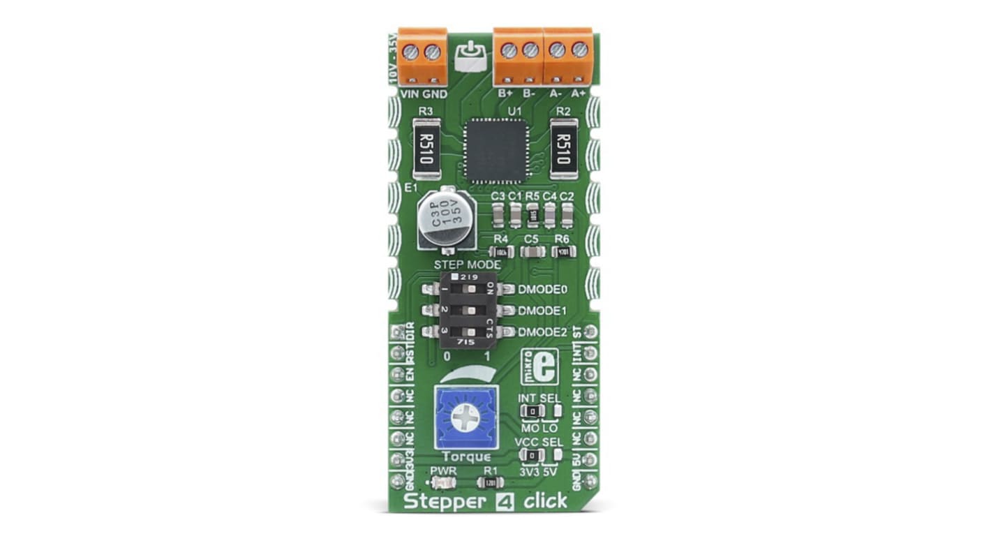 GPIO, Potentiomètre, Driver de moteur pas-à-pas Stepper 4 Click