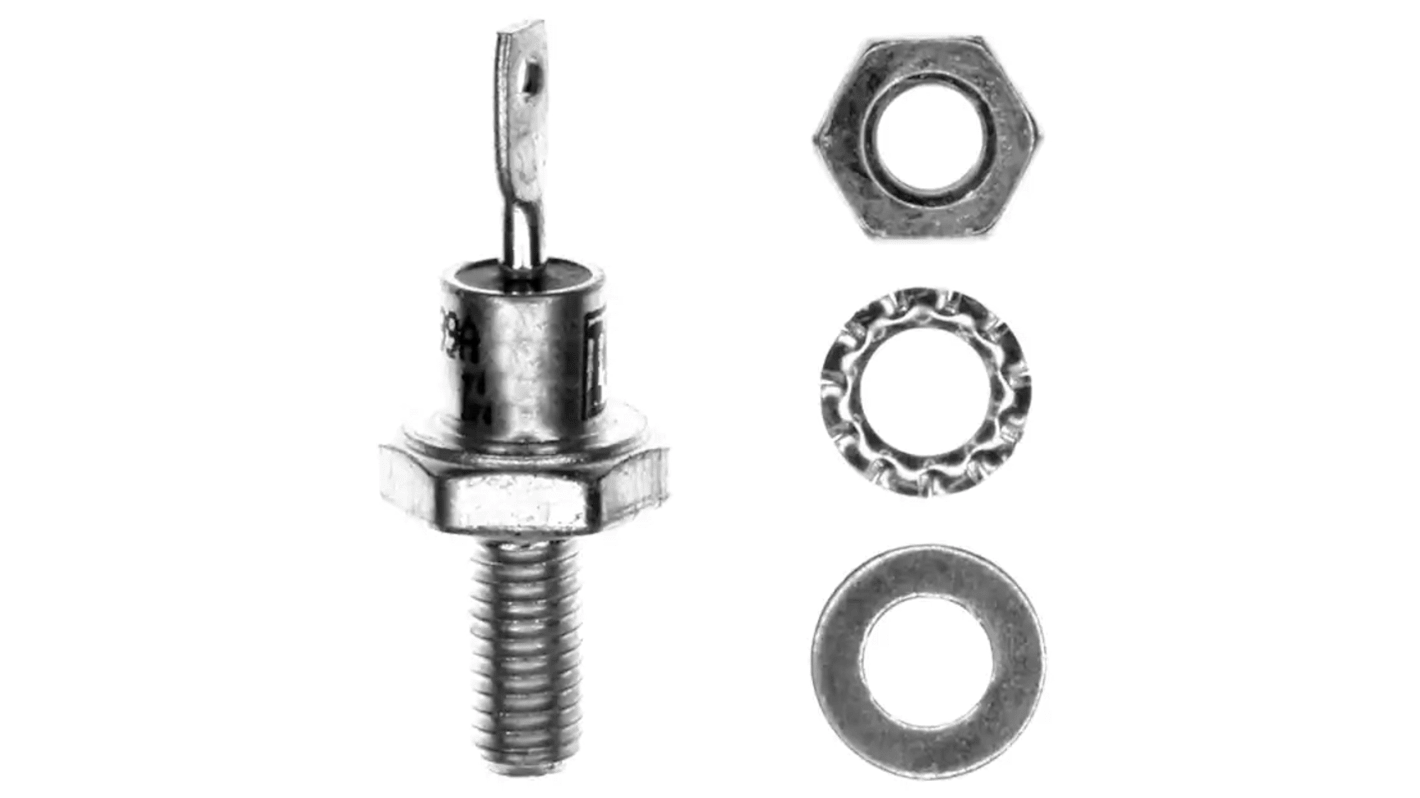 Diodo, VS-25F80M, Rectificador de recuperación, 25A, 800V Conexión de silicio, DO-4, 2-Pines 1.3V