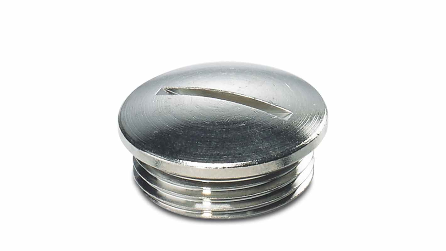 Phoenix Contact Blanking Plug, PG16, Nickel Plated Brass, 26mm Diameter, Threaded