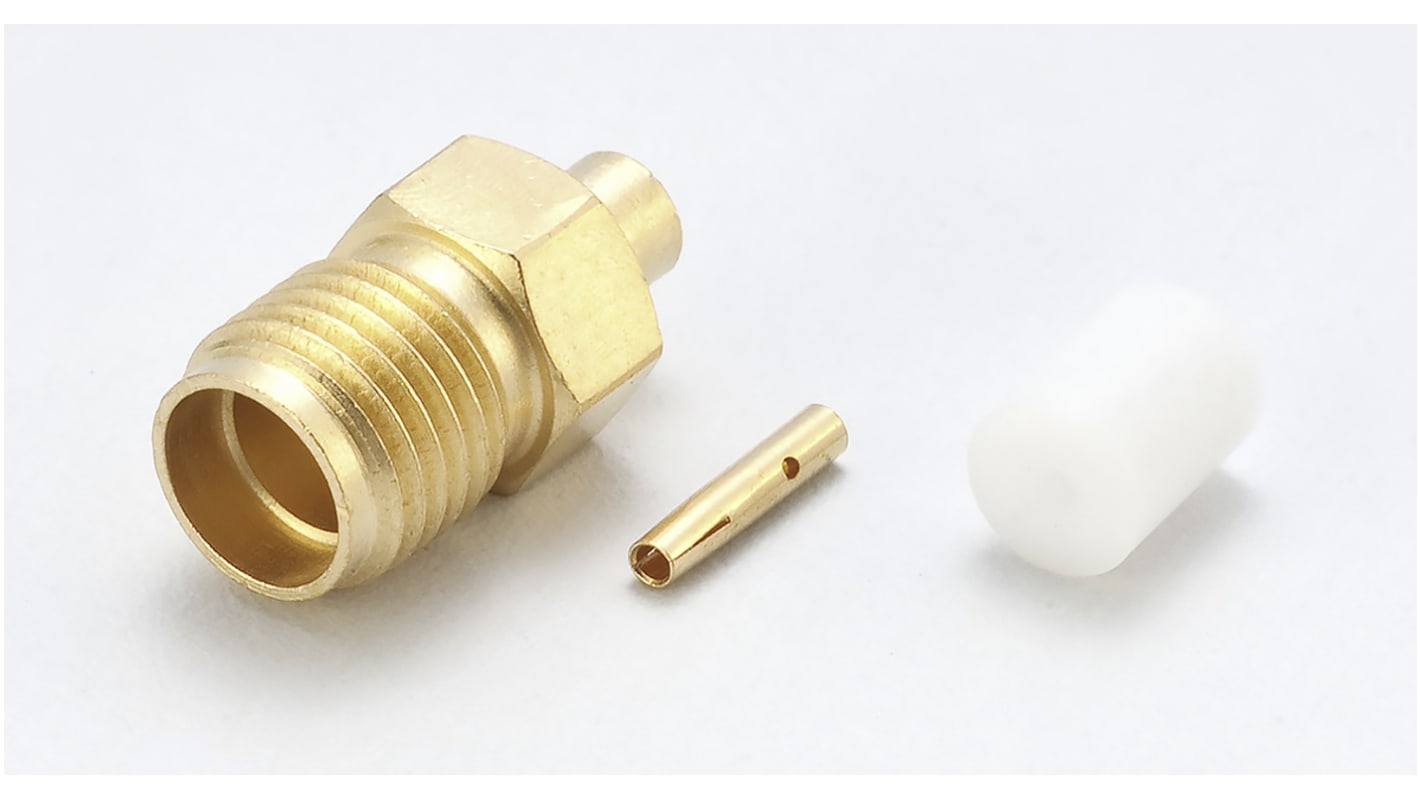 RS PRO, Jack Cable Mount SMA Connector, 50Ω, Solder Termination, Straight Body
