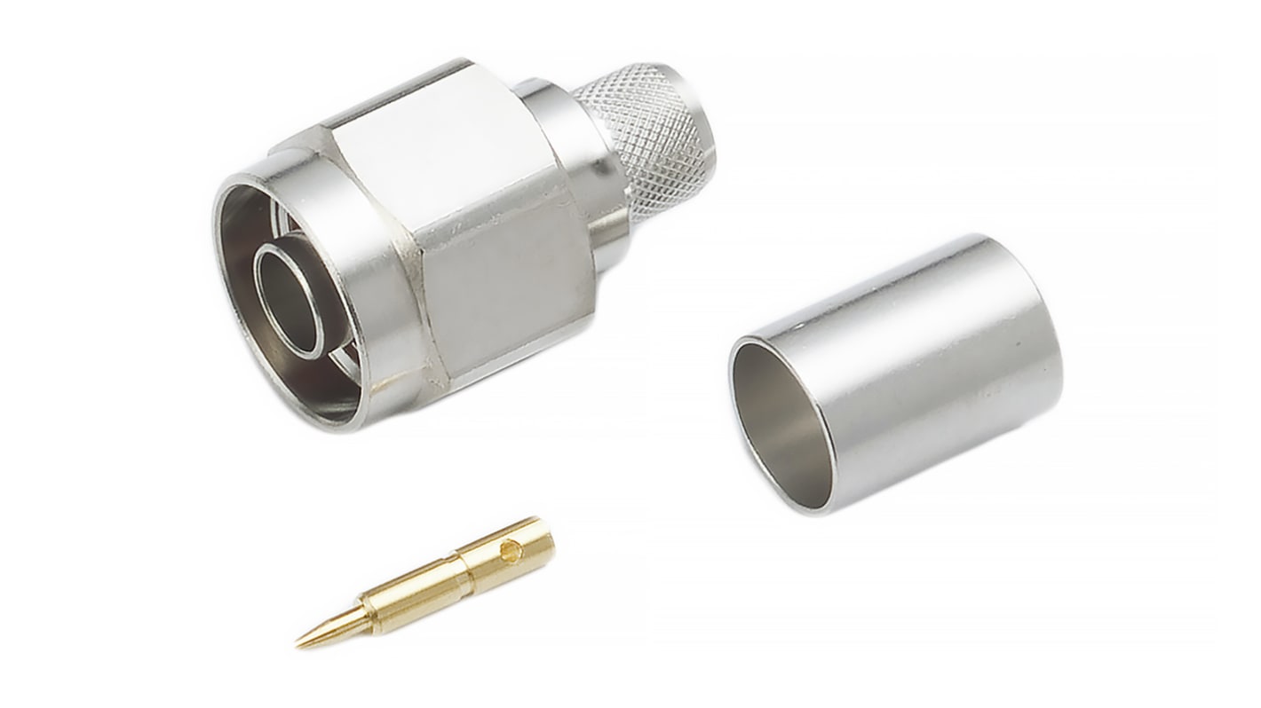 RS PRO, Plug Cable Mount N Connector, 50Ω, Solder Termination, Straight Body