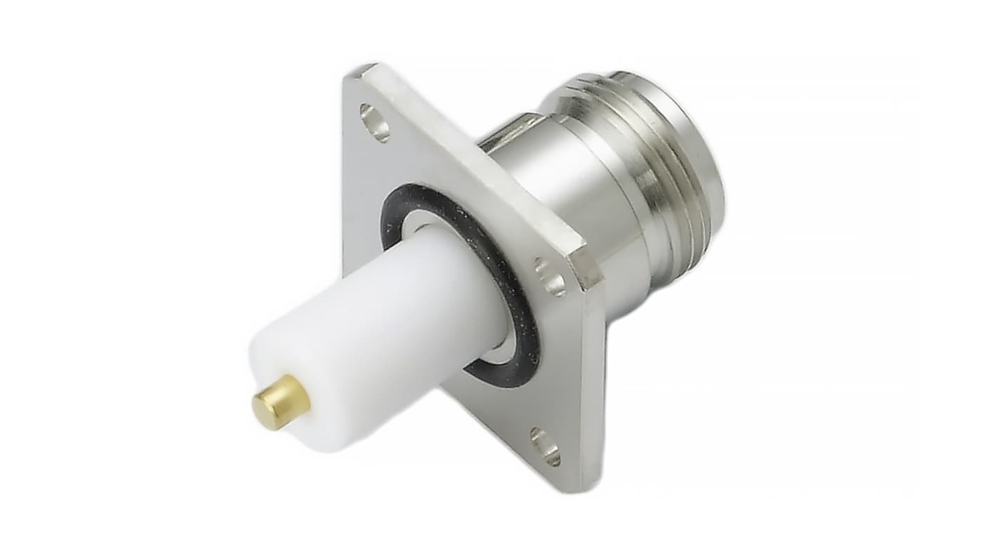 RS PRO Female, Male Flange Mount N Connector, 50Ω, Solder Termination, Straight Body