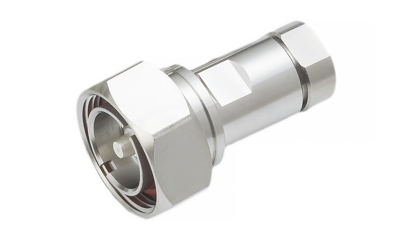 Conector coaxial RS PRO, Macho, Recto, Impedancia 50Ω, Montaje de Cable, Terminación de Soldador, 7.5GHz +85°C -40°C,