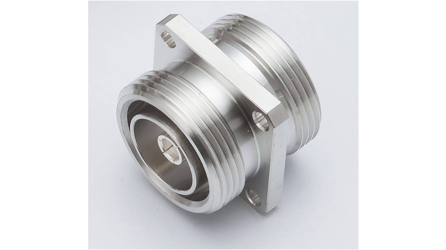 RS PRO, Plug Flange Mount 7/16 Connector, 50Ω, Solder Termination, Straight Body