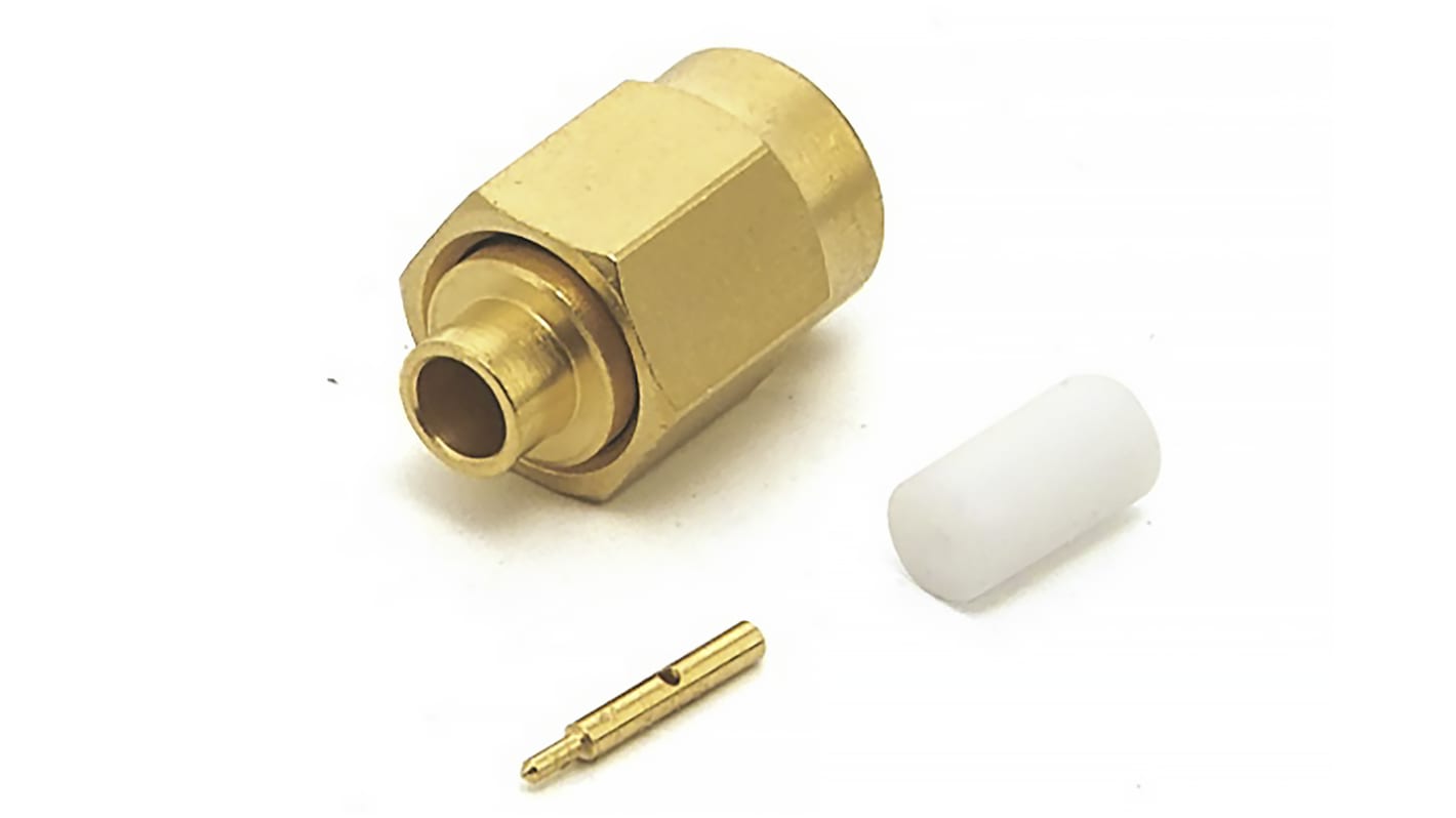 RS PRO SMA连接器公插, 50Ω, 电缆安装, 焊接端接, 直向, 用于RG405/U线
