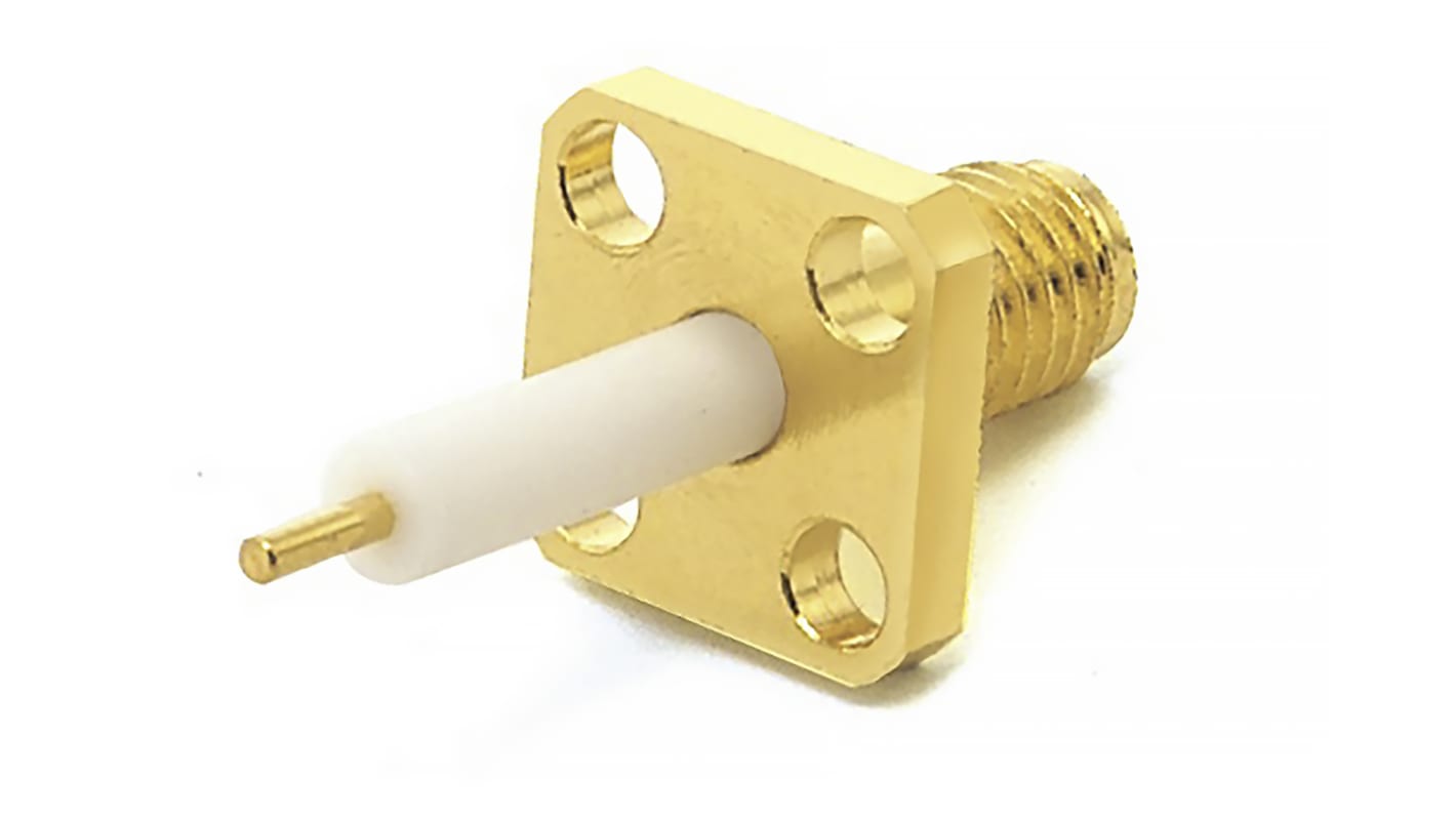 RS PRO Buchse/Stecker Koaxialsteckverbinder SSMA-Steckverbinder, Flanschmontage Löt-Anschluss, 50Ω, Standard, Gerade