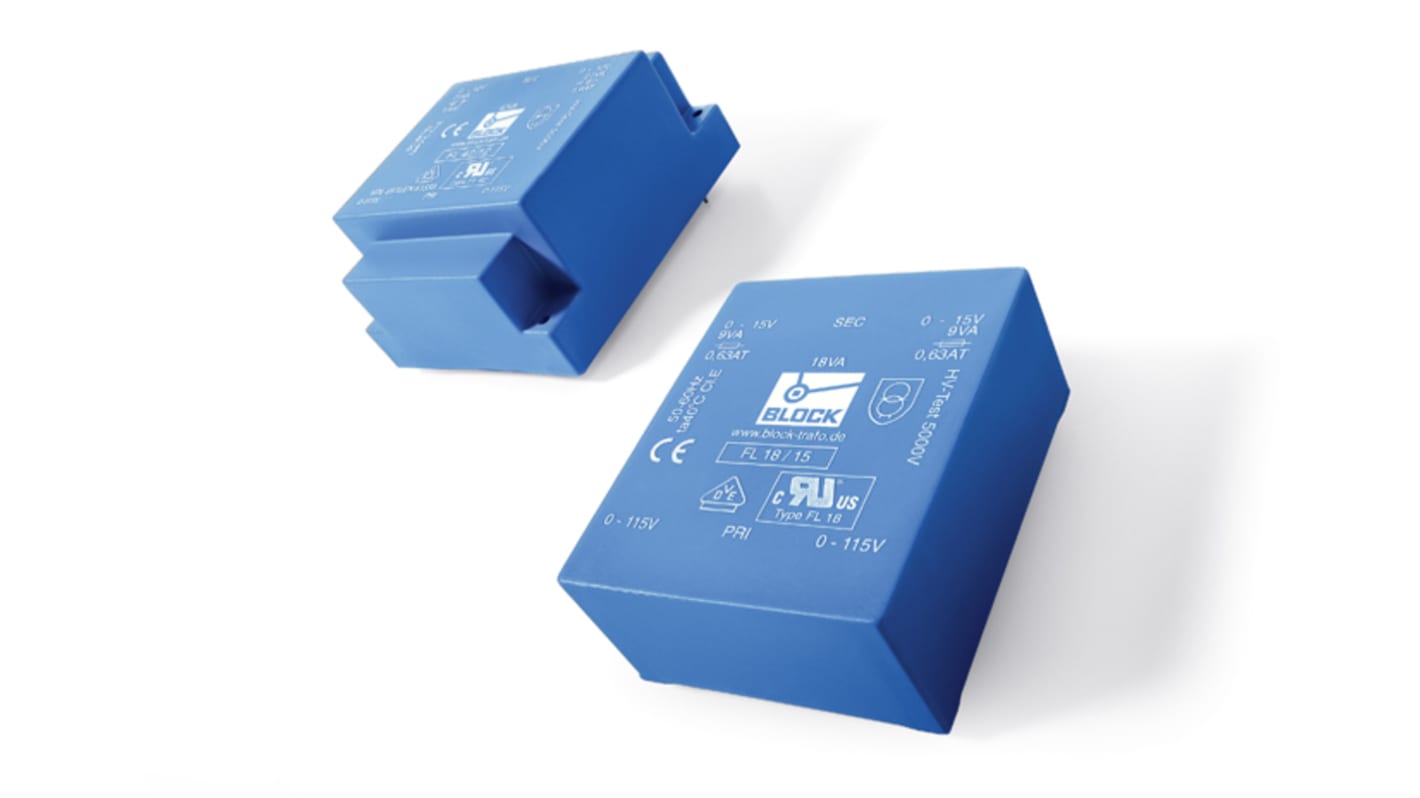 Block 24V ac 2 Output Through Hole PCB Transformer, 4VA