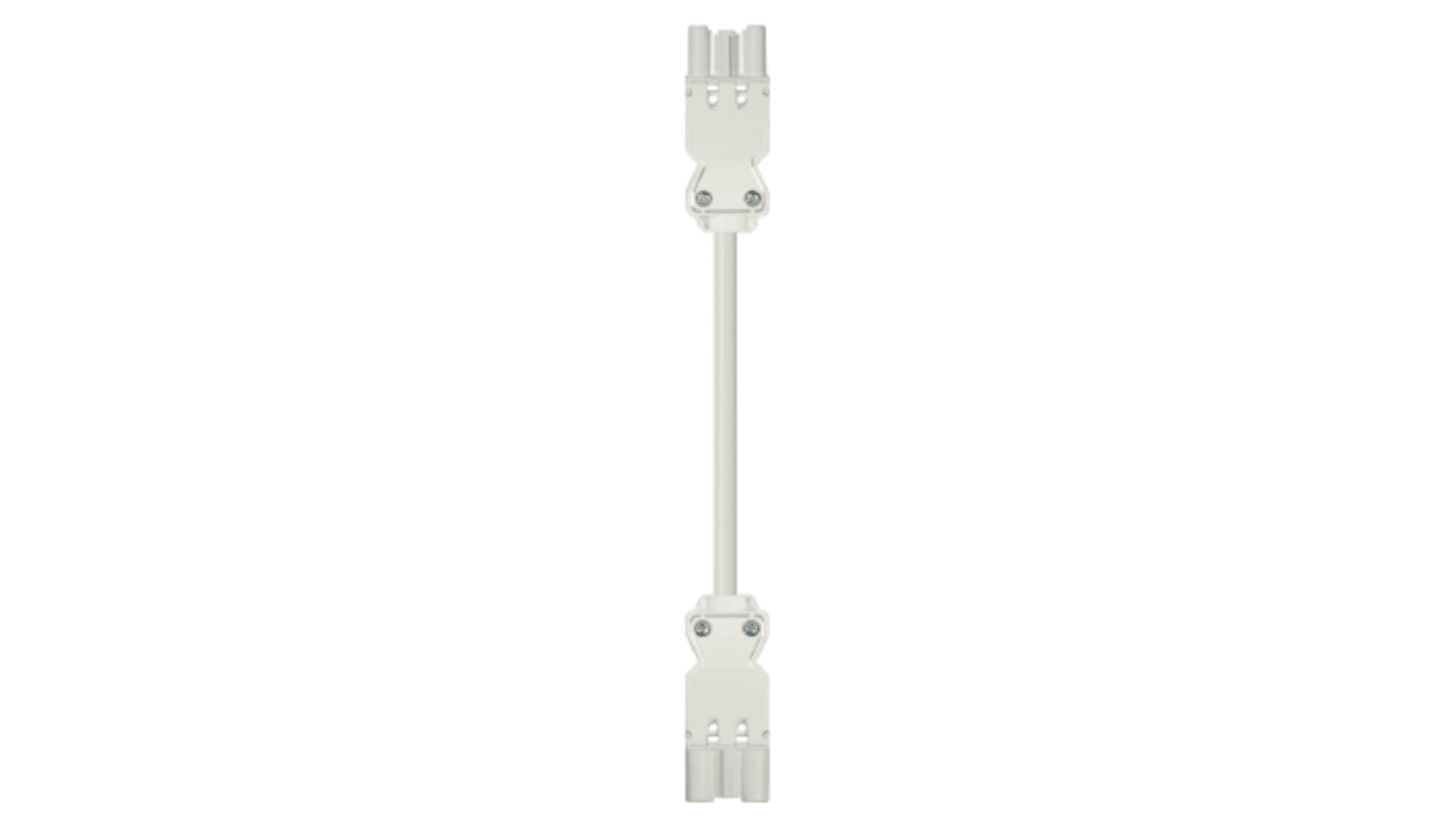 Wieland Stecker/Buchse GST18i3 Leuchtensteckverbinder, Kabelgarnitur, Kontakte: 3, 16A, Weiß, L. 6m, 1,5 mm²