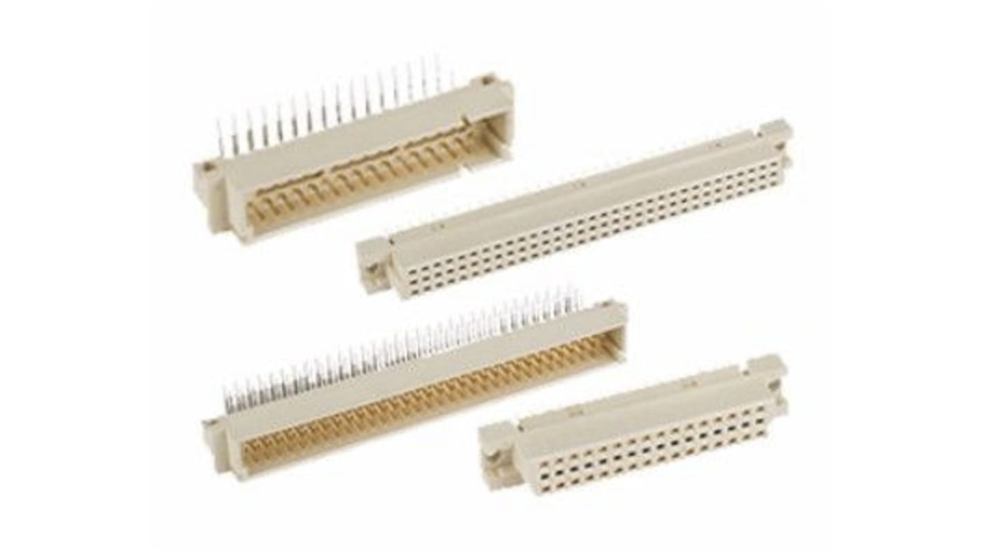 Amphenol Communications Solutions DIN 41612 konnektor DIN 41612 Serien, 2.54 mm, 5.08 mm Afstand, 96-Polet, 3 Rækker,