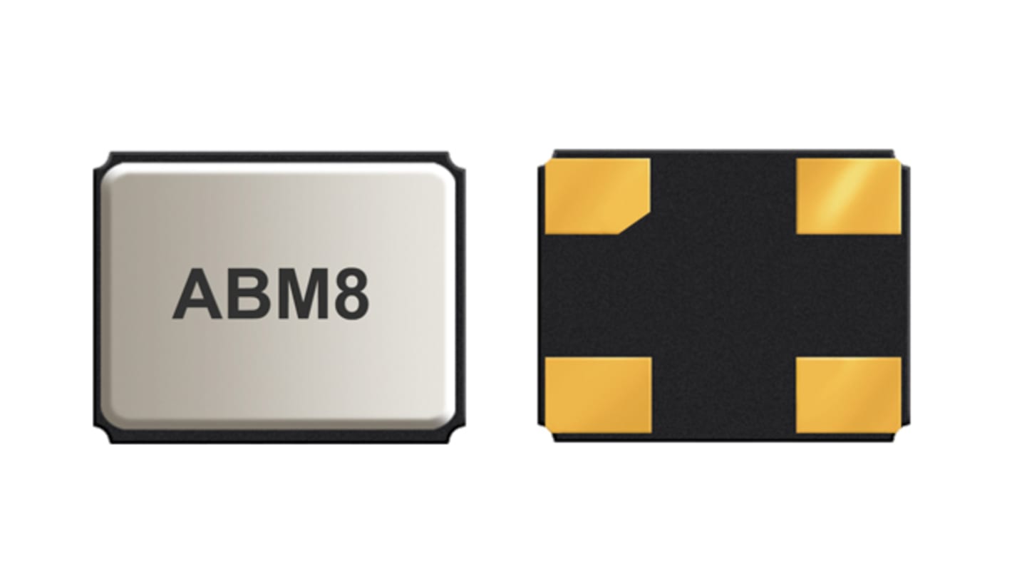 Abracon 石英晶体谐振器, 114.285MHz, 贴片安装, 4引脚, 18pF负载, ±20ppm, 3.2 x 2.5 x 0.75mm