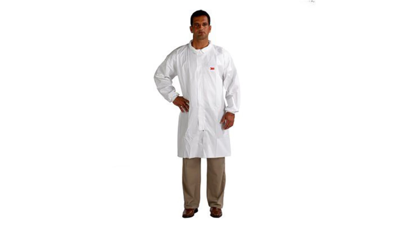 3M White Unisex Visitor Coat, M