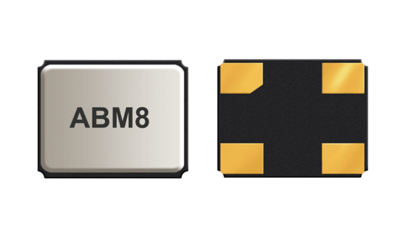 Abracon 石英晶体谐振器, 114.285MHz, 贴片安装, 4引脚, 18pF负载, ±20ppm, 3.2 x 2.5 x 0.75mm